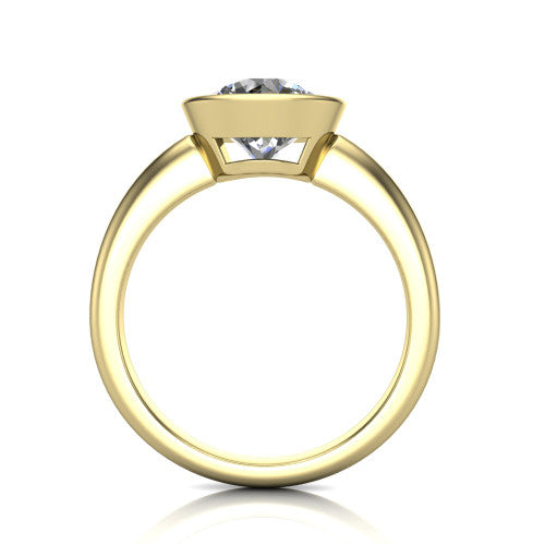 Vesper Round Shape Classic Engagement Ring in 14K Yellow Gold