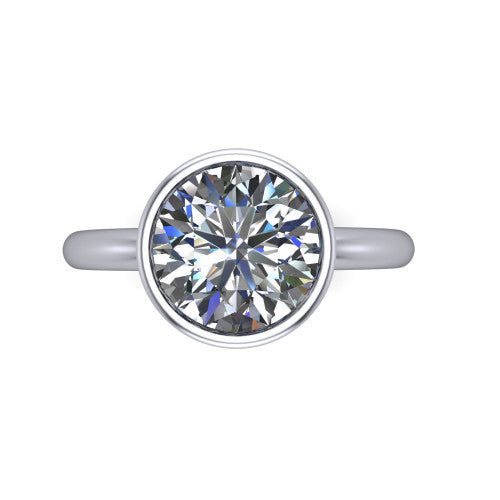 Vesper Round Shape Classic Engagement Ring in 14K White Gold