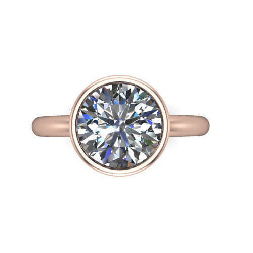 Vesper Round Shape Classic Engagement Ring in 14K Rose Gold