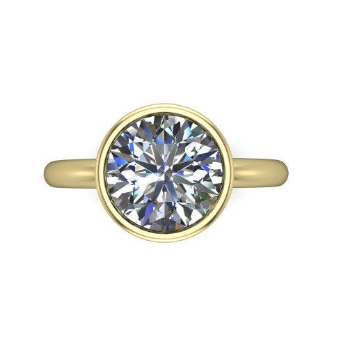 Vesper Round Shape Classic Engagement Ring in 18K Yellow Gold