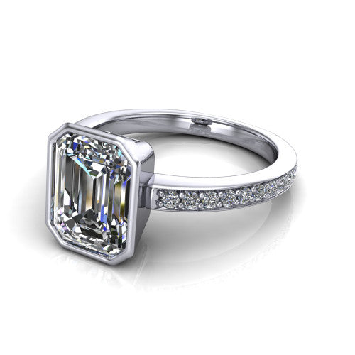 Blair Emerald Shape Classic Engagement Ring in Platinum