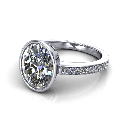 Blair Oval Shape Classic Engagement Ring in 14K White Gold