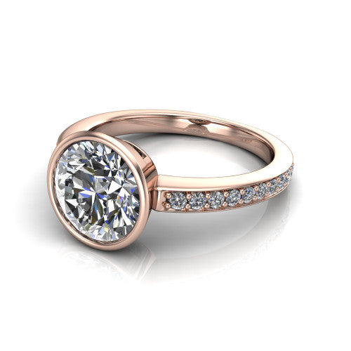 Blair Round Shape Classic Engagement Ring in 14K Rose Gold