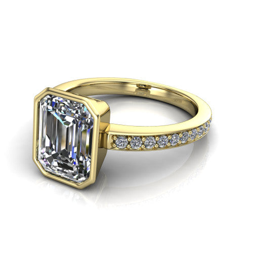 Blair Emerald Shape Classic Engagement Ring in 14K Yellow Gold