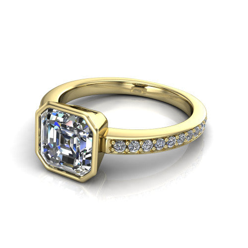 Blair Square Emerald Shape Classic Engagement Ring in 14K Yellow Gold