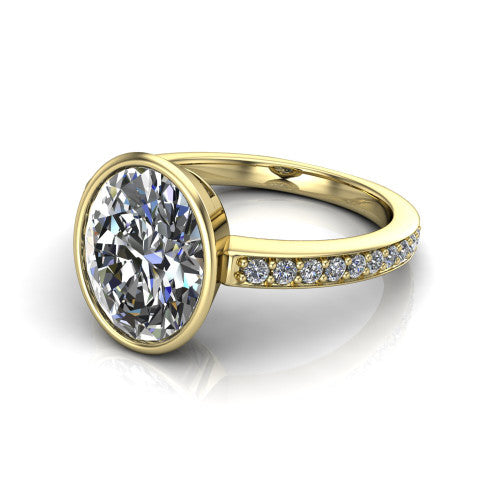 Blair Oval Shape Classic Engagement Ring in 18K Yellow Gold
