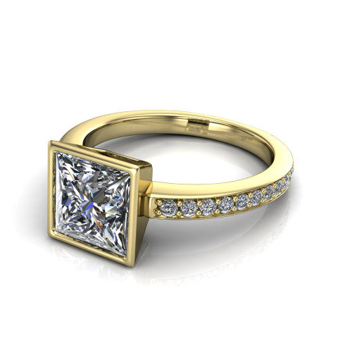 Blair Princess Shape Classic Engagement Ring in 14K Yellow Gold