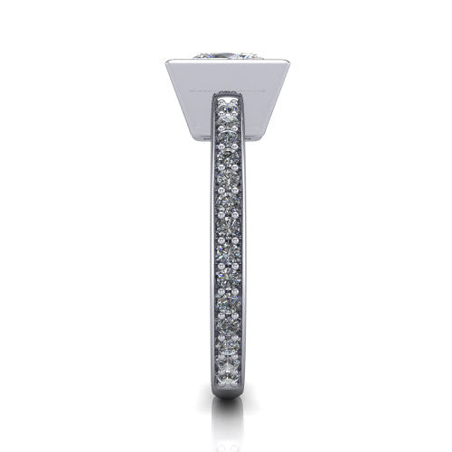 Blair Princess Shape Classic Engagement Ring in 18K White Gold