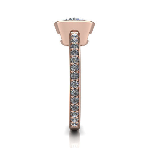 Blair Cushion Shape Classic Engagement Ring in 14K Rose Gold