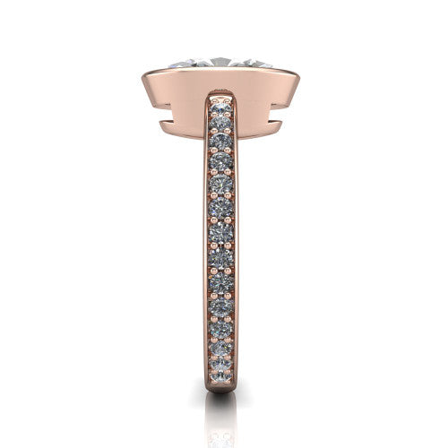 Blair Oval Shape Classic Engagement Ring in 18K Rose Gold