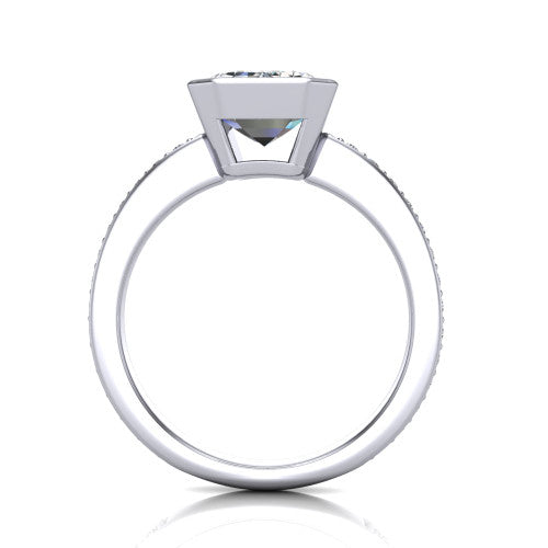 Blair Emerald Shape Classic Engagement Ring in 18K White Gold