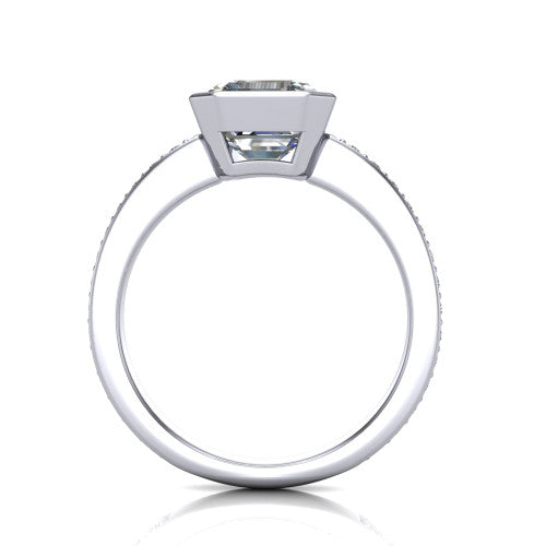 Blair Square Emerald Shape Classic Engagement Ring in Platinum
