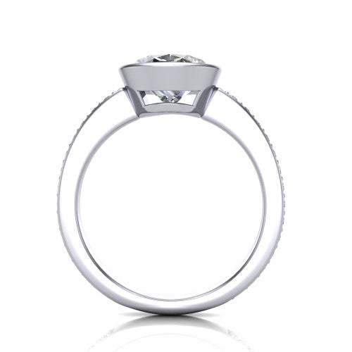 Blair Oval Shape Classic Engagement Ring in 18K White Gold