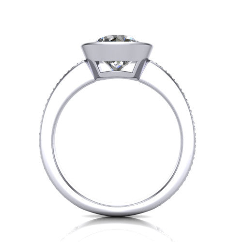 Blair Round Shape Classic Engagement Ring in 14K White Gold