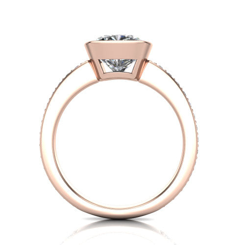 Blair Cushion Shape Classic Engagement Ring in 18K Rose Gold