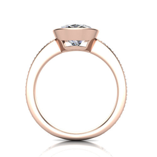 Blair Oval Shape Classic Engagement Ring in 18K Rose Gold