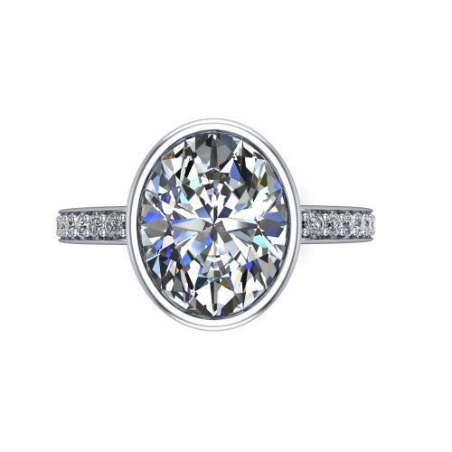 Blair Oval Shape Classic Engagement Ring in 18K White Gold