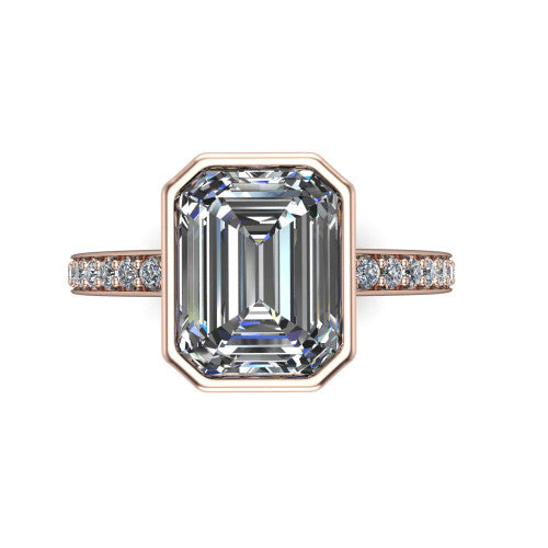 Blair Emerald Shape Classic Engagement Ring in 14K Rose Gold