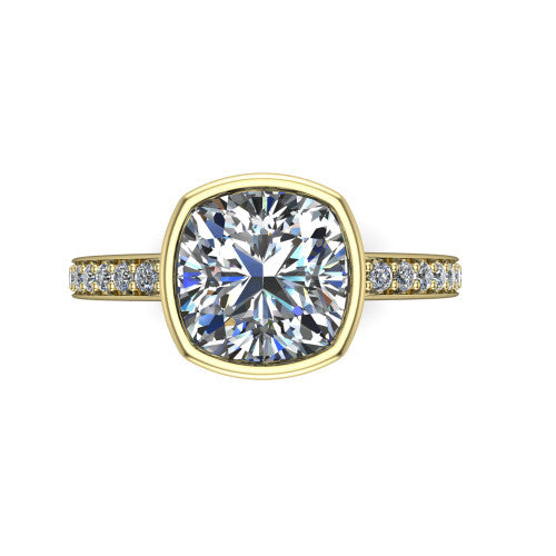 Blair Cushion Shape Classic Engagement Ring in 14K Yellow Gold