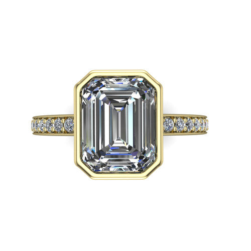 Blair Emerald Shape Classic Engagement Ring in 14K Yellow Gold