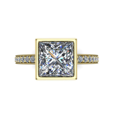 Blair Princess Shape Classic Engagement Ring in 18K Yellow Gold