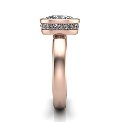 Willa Oval Shape Hidden Halo Engagement Ring in 18K Rose Gold