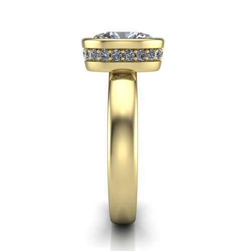 Willa Oval Shape Hidden Halo Engagement Ring in 14K Yellow Gold