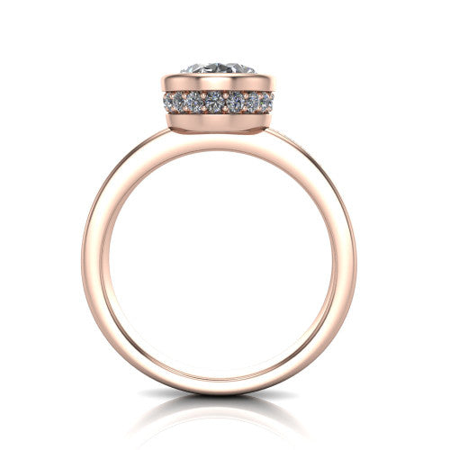 Willa Oval Shape Hidden Halo Engagement Ring in 14K Rose Gold