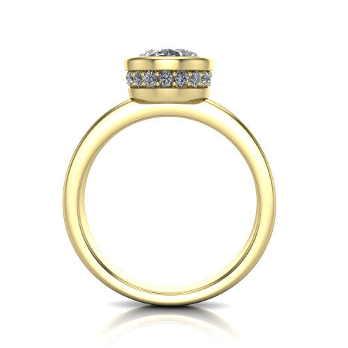 Willa Oval Shape Hidden Halo Engagement Ring in 14K Yellow Gold