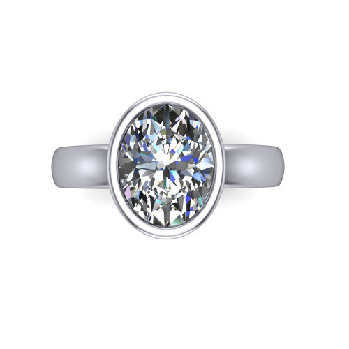 Willa Oval Shape Hidden Halo Engagement Ring in 14K White Gold