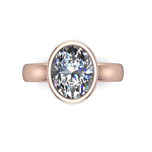 Willa Oval Shape Hidden Halo Engagement Ring in 18K Rose Gold