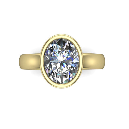 Willa Oval Shape Hidden Halo Engagement Ring in 18K Yellow Gold