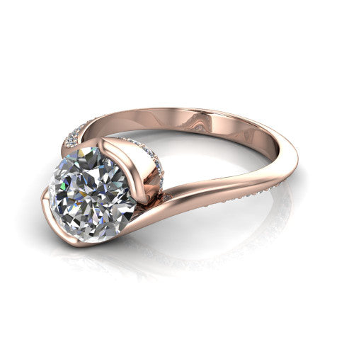 Bianca Oval Shape Classic Engagement Ring in 14K Rose Gold