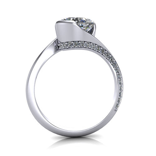 Bianca Cushion Shape Classic Engagement Ring in Platinum