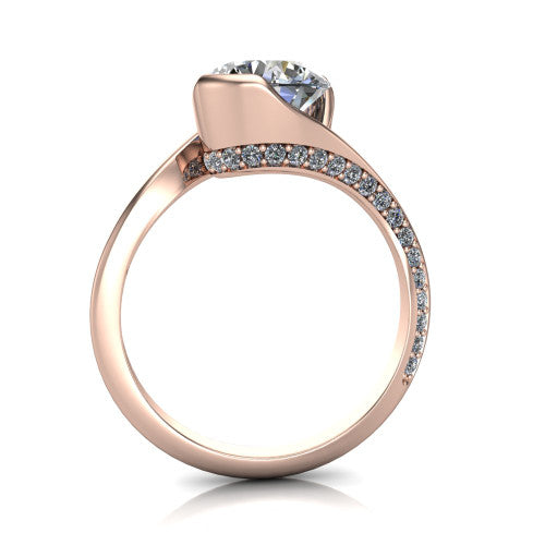 Bianca Round Shape Classic Engagement Ring in 14K Rose Gold