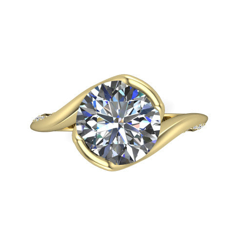 Bianca Round Shape Classic Engagement Ring in 14K Yellow Gold