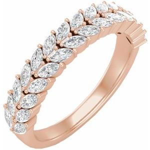 Nature - Leticia - 14K Rose Gold 3/4 CTW Lab-Grown Diamond Double Row Anniversary Band