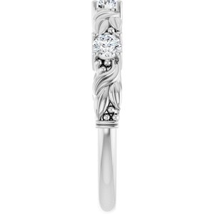 Nature - Cristina - Platinum 1/4 CTW Lab-Grown Diamond Sculptural Anniversary Band