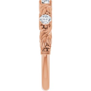 Nature - Cristina - 14K Rose Gold 1/4 CTW Lab-Grown Diamond Sculptural Anniversary Band