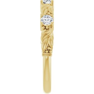 Nature - Cristina - 14K Yellow Gold 1/4 CTW Lab-Grown Diamond Sculptural Anniversary Band