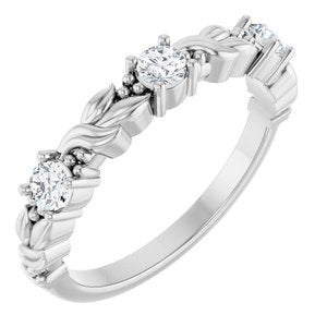 Nature - Cristina - Platinum 1/4 CTW Lab-Grown Diamond Sculptural Anniversary Band