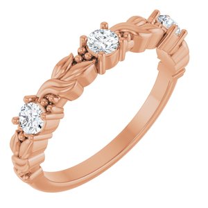 Nature - Cristina - 14K Rose Gold 1/4 CTW Lab-Grown Diamond Sculptural Anniversary Band