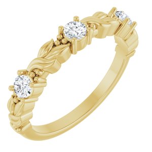 Nature - Cristina - 14K Yellow Gold 1/4 CTW Lab-Grown Diamond Sculptural Anniversary Band