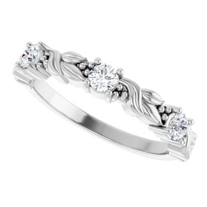 Nature - Cristina - Platinum 1/4 CTW Lab-Grown Diamond Sculptural Anniversary Band
