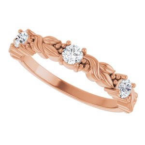 Nature - Cristina - 14K Rose Gold 1/4 CTW Lab-Grown Diamond Sculptural Anniversary Band