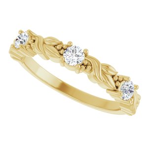 Nature - Cristina - 14K Yellow Gold 1/4 CTW Lab-Grown Diamond Sculptural Anniversary Band