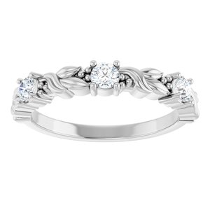 Nature - Cristina - Platinum 1/4 CTW Lab-Grown Diamond Sculptural Anniversary Band