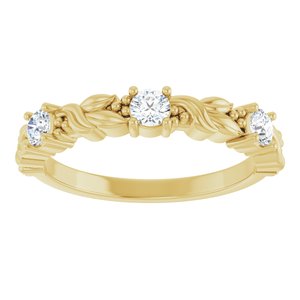 Nature - Cristina - 14K Yellow Gold 1/4 CTW Lab-Grown Diamond Sculptural Anniversary Band