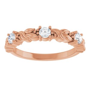 Nature - Cristina - 14K Rose Gold 1/4 CTW Lab-Grown Diamond Sculptural Anniversary Band