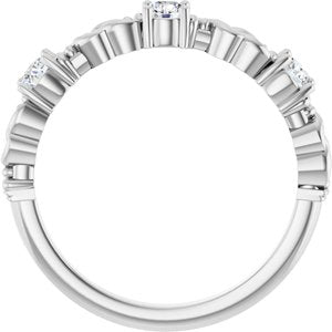 Nature - Cristina - Platinum 1/4 CTW Lab-Grown Diamond Sculptural Anniversary Band